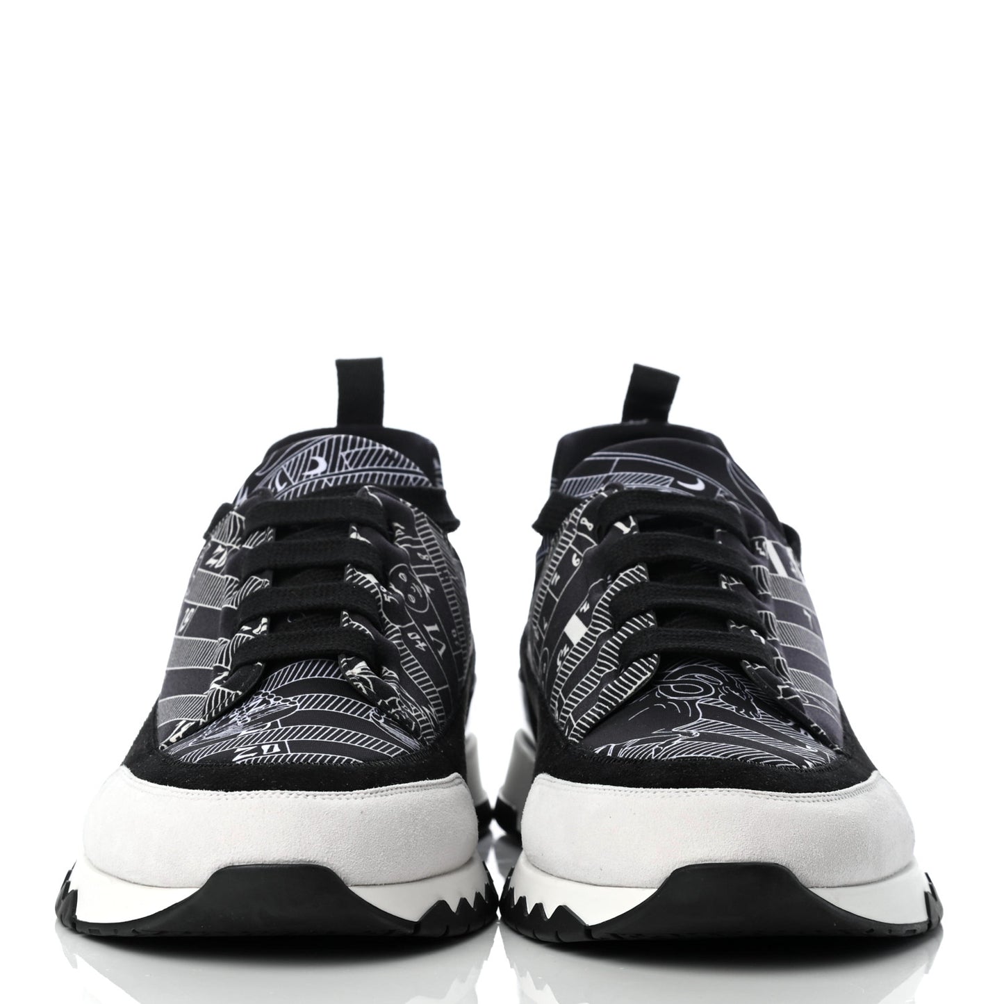Neoprene Suede Sneakers 43 Black White