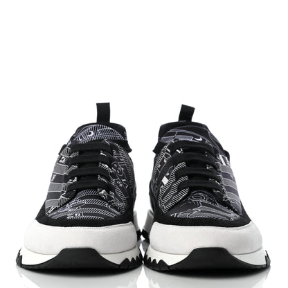 Hermes Neoprene Suede Sneakers 43 Black White 2 of 8