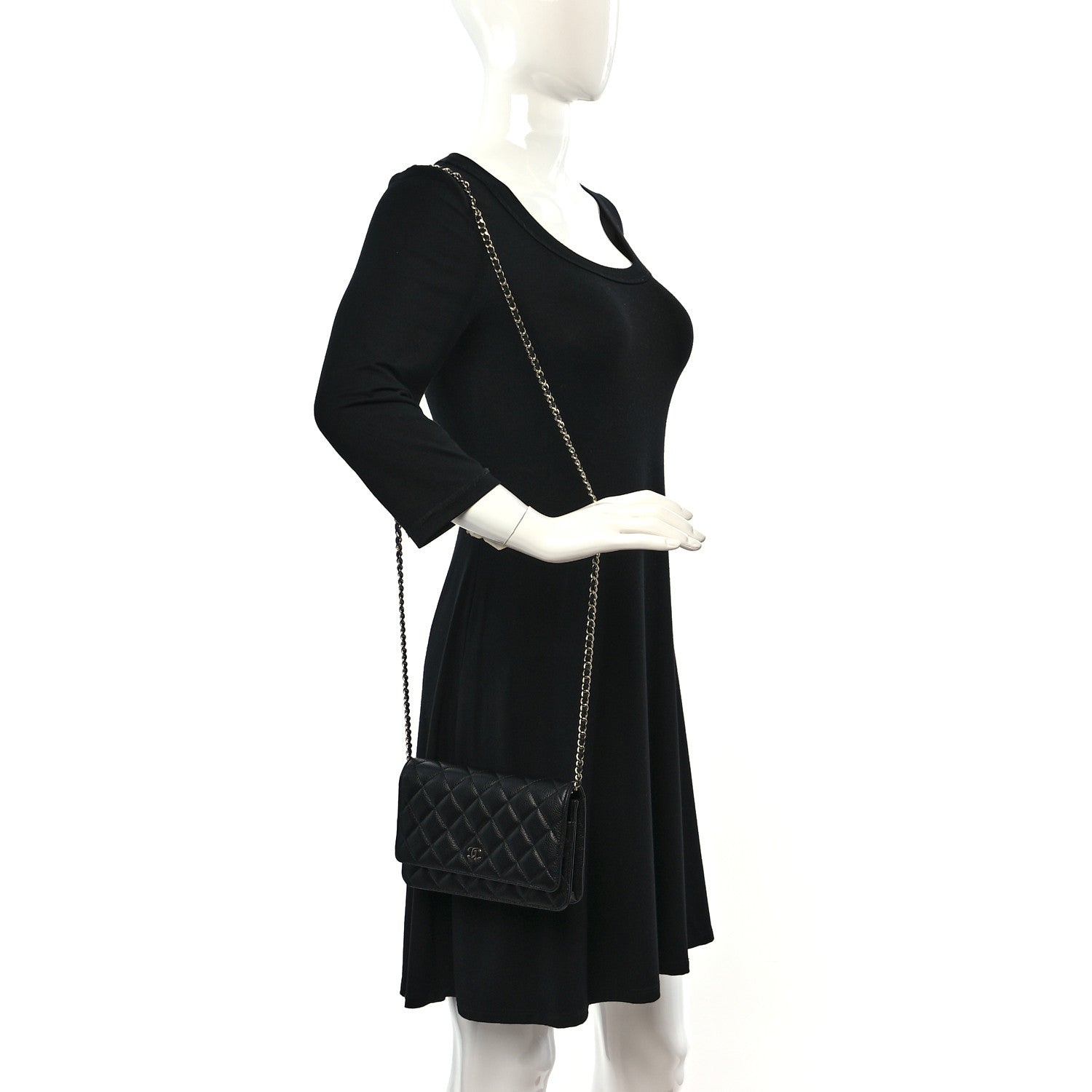 Chanel Caviar Quilted Wallet on Chain WOC Black 2 of 9