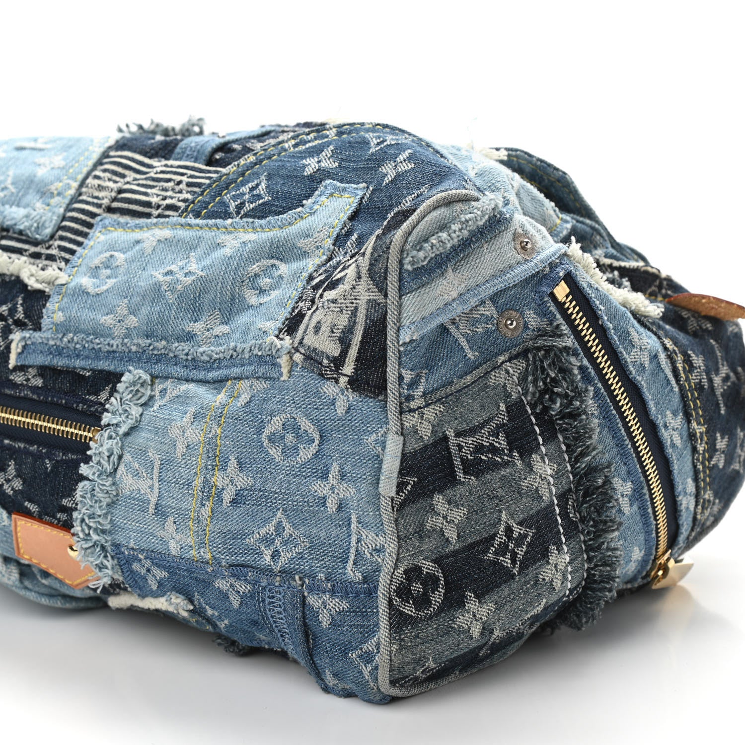 Louis Vuitton Denim Patchwork Speedy 30 Blue 9 of 9
