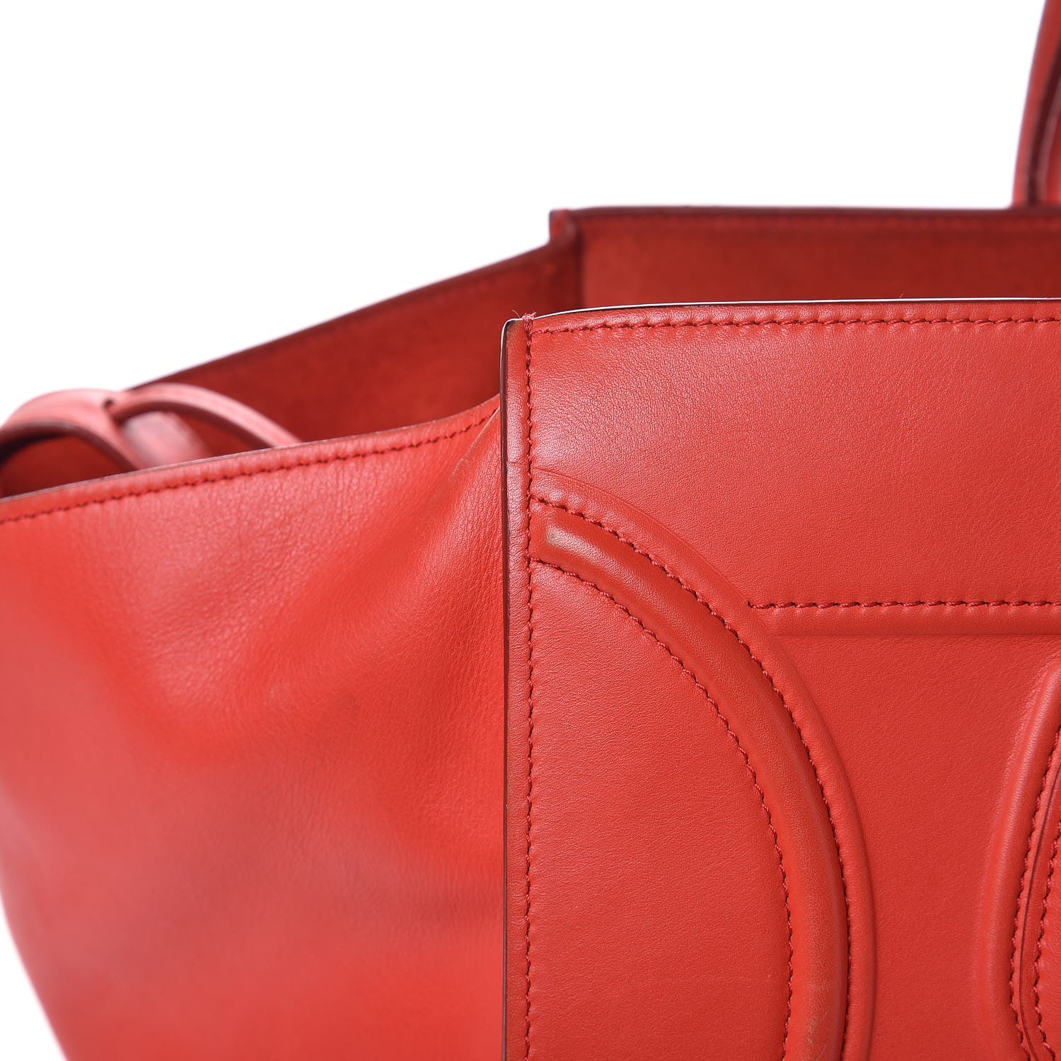 Celine Nappa Calfskin Medium Phantom Luggage Vermillion 14 of 28