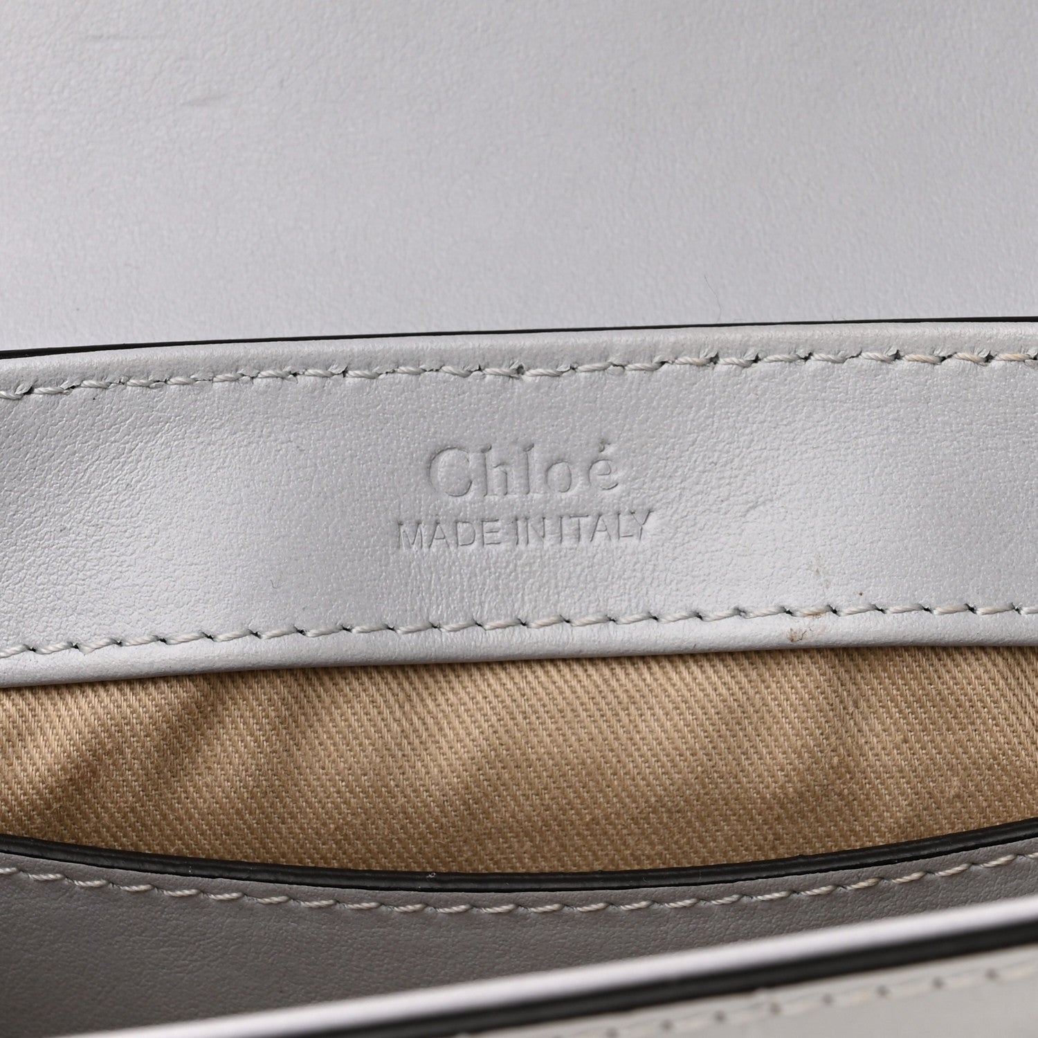 Chloe Crocodile Embossed Calfskin Mini C Double Carry Stormy Grey 6 of 9