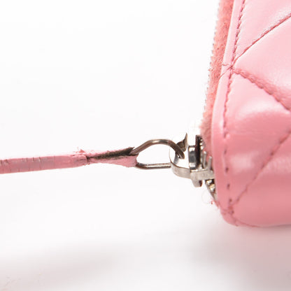 Chanel Lambskin Quilted Large Gusset Zip Around Wallet Pink 17 of 17