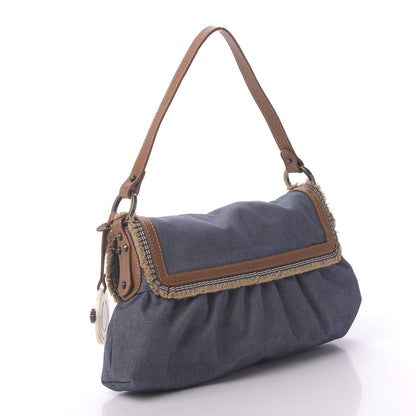 Fendi Denim Small Chef Shoulder Bag Blue 3 of 9