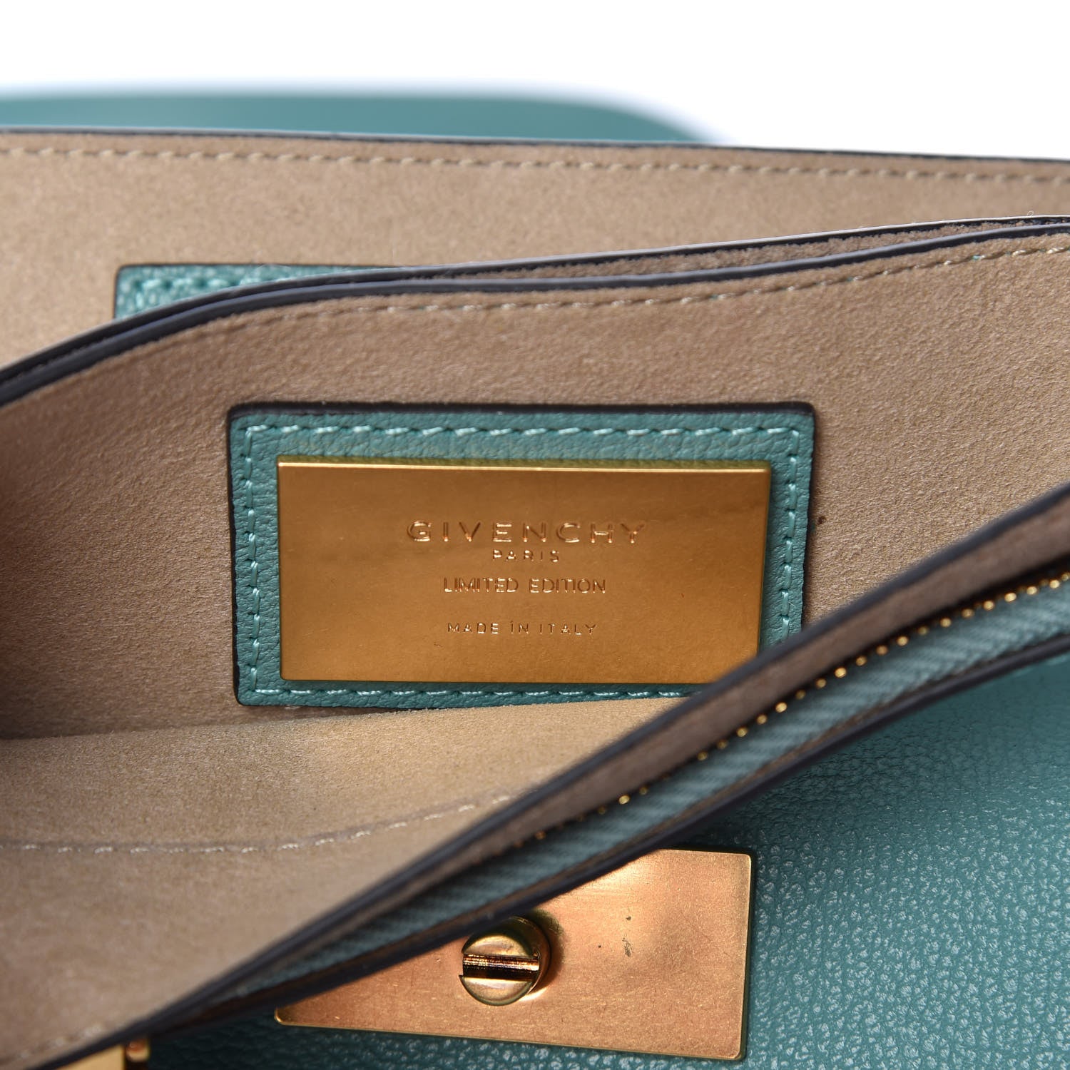Givenchy Sugar Goatskin Small GV3 Shoulder Bag Light Blue Tan 7 of 9