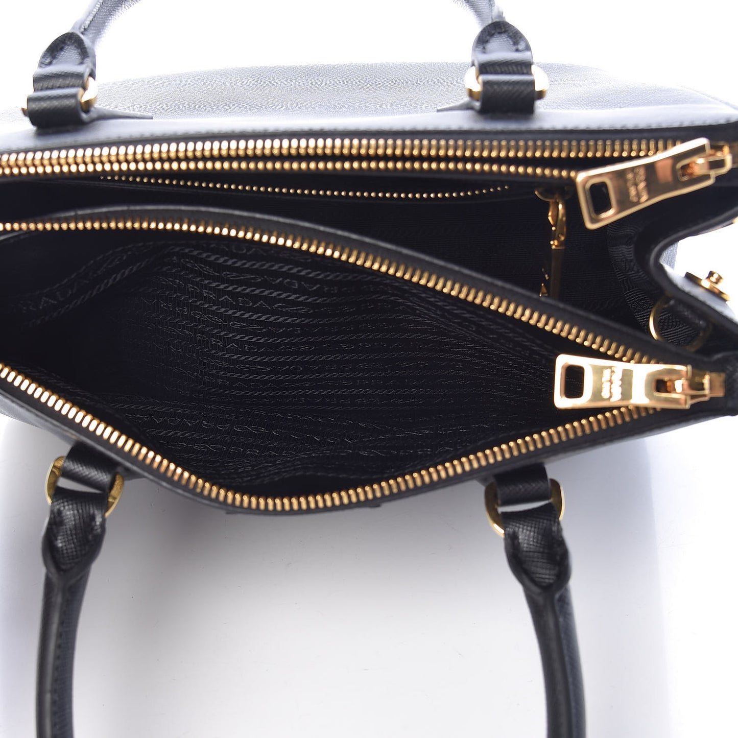 Saffiano Small Galleria Double Zip Tote Black