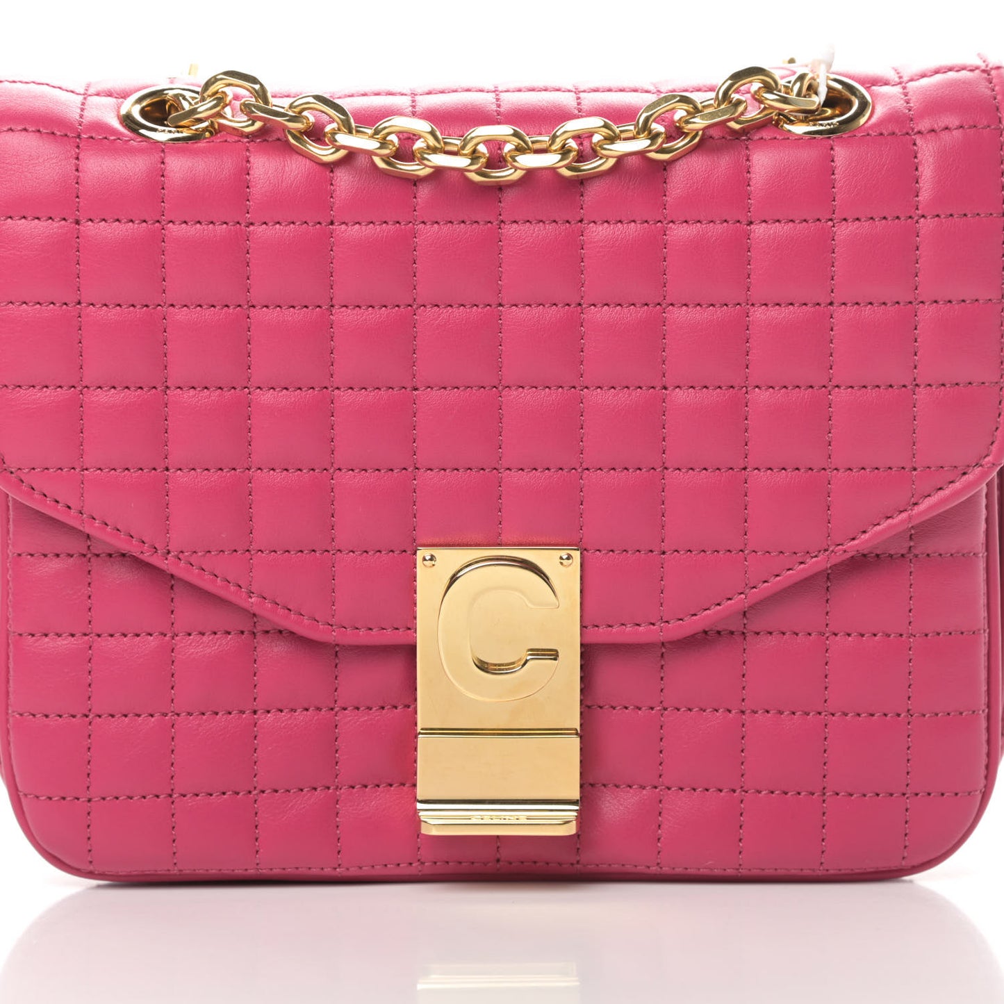 Calfskin Quilted Small C Bag Pink