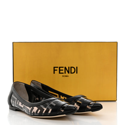 Fendi PVC Calfskin FF Colibri Ballerina Flats 36 Black 8 of 8