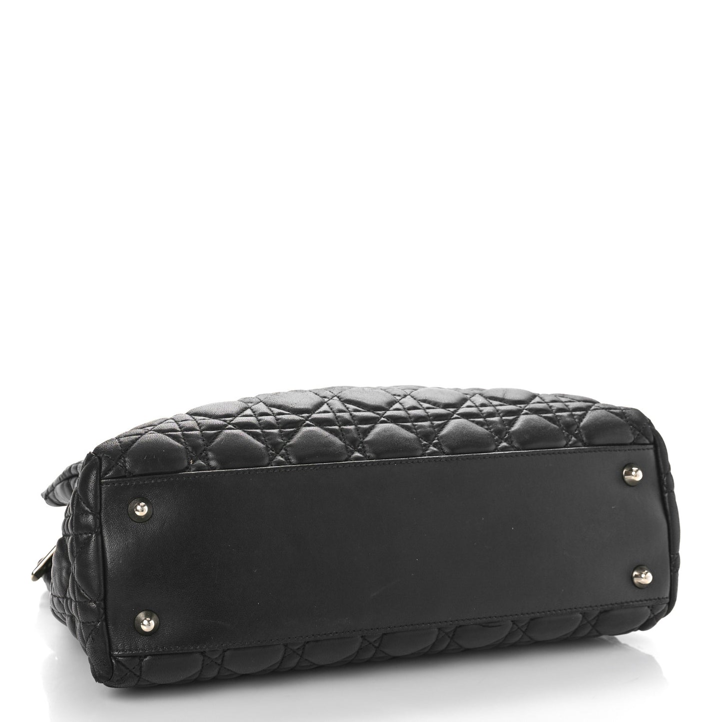 Lambskin Cannage Small Dior Soft Zipped Shopping Tote Black