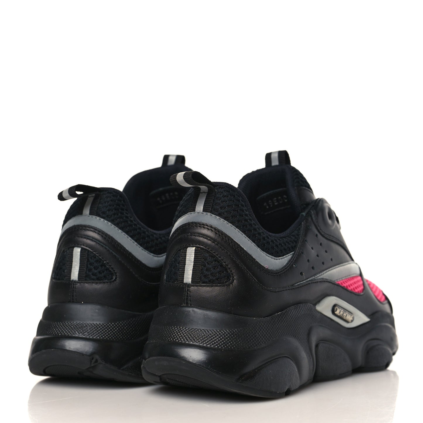 Technical Mesh Calfskin Womens B22 Sneakers 40 Black Pink