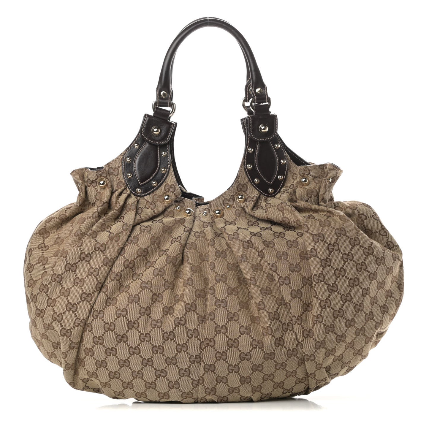 Monogram Studded Pelham Shoulder Bag Dark Brown