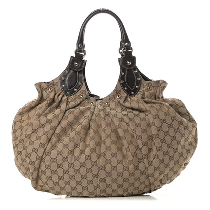 Gucci Monogram Studded Pelham Shoulder Bag Dark Brown 1 of 10