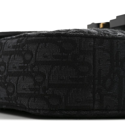 Christian Dior Oblique Jacquard Grained Calfskin Small Saddle Messenger Bag Black 9 of 10