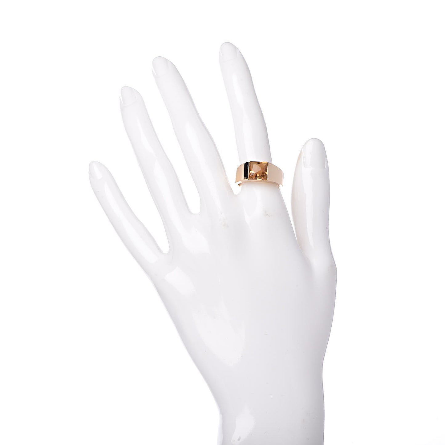 18K Yellow Gold Citrine Tank Ring 54 7