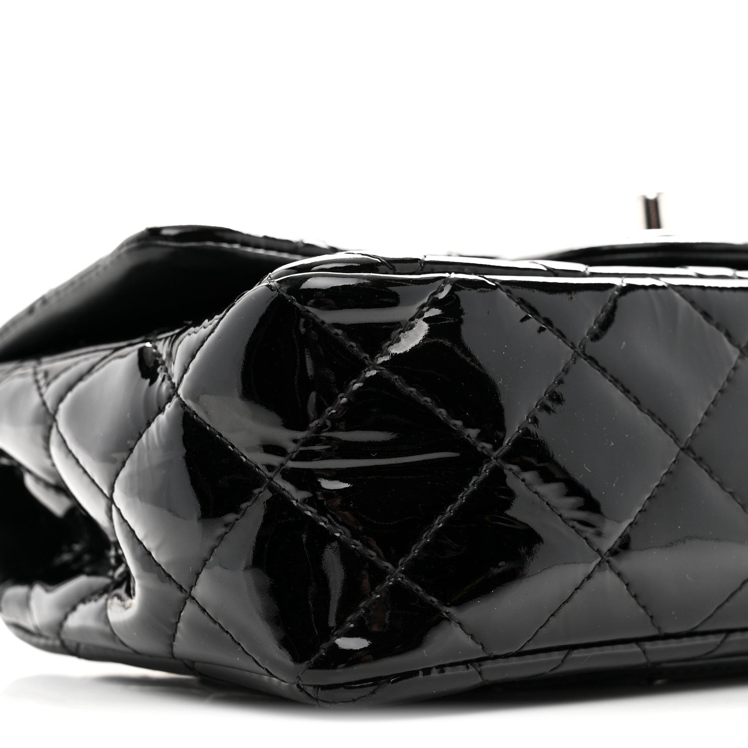 Chanel Patent Calfskin Quilted Mini Rectangular Flap Black 9 of 10