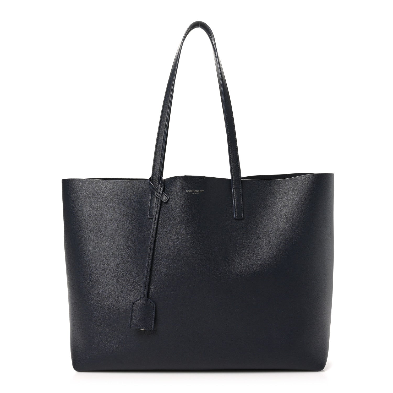 Saint Laurent Calfskin Large Shopping Tote Deep Marine 1 of 10