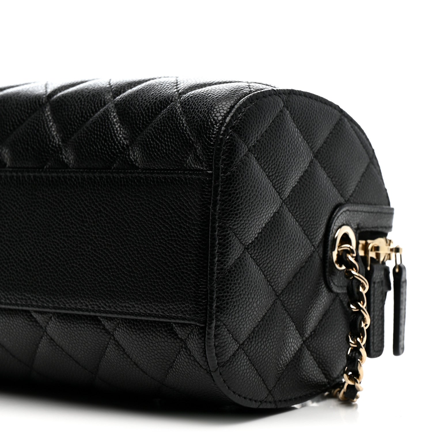 Chanel Caviar Quilted Barrel Clutch With Chain Black 10 of 11