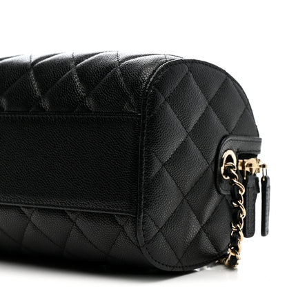 Chanel Caviar Quilted Barrel Clutch With Chain Black 10 of 11