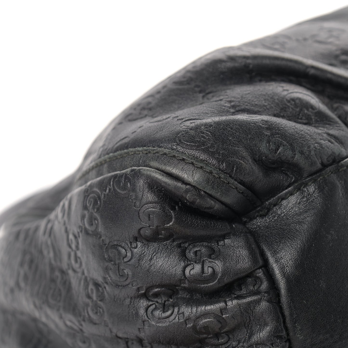 Guccissima Large D Gold Ring Hobo Black