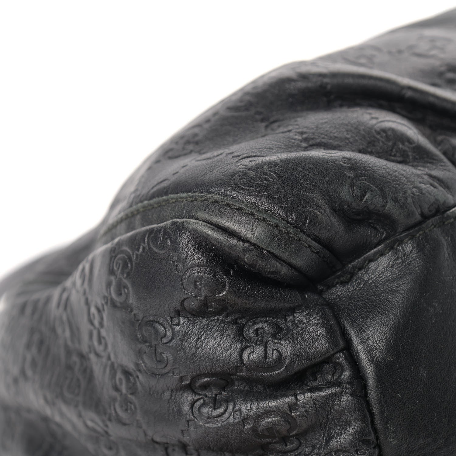 Gucci Guccissima Large D Gold Ring Hobo Black 7 of 18