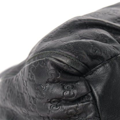 Gucci Guccissima Large D Gold Ring Hobo Black 7 of 18