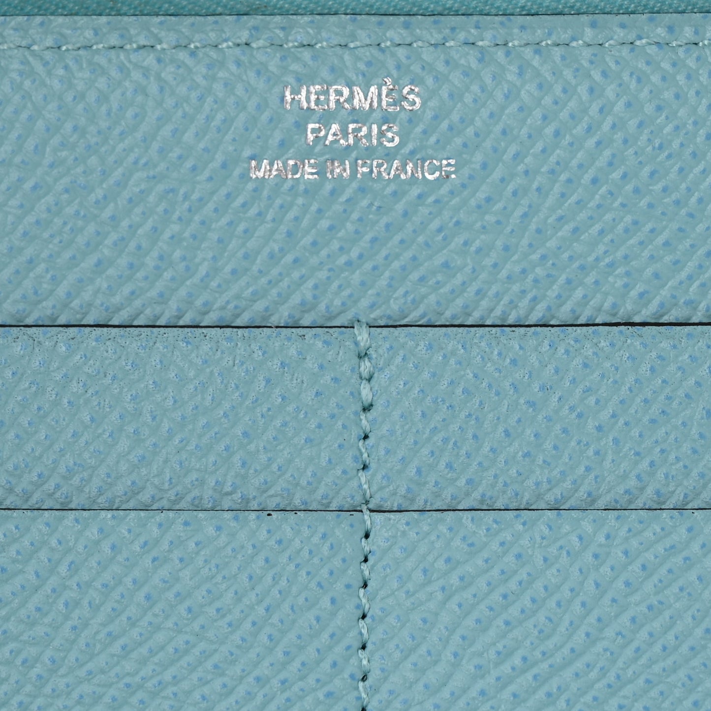 Epsom Printed Silk Flamingo Party Soie-Cool Wallet Mykonos Bleu Atoll