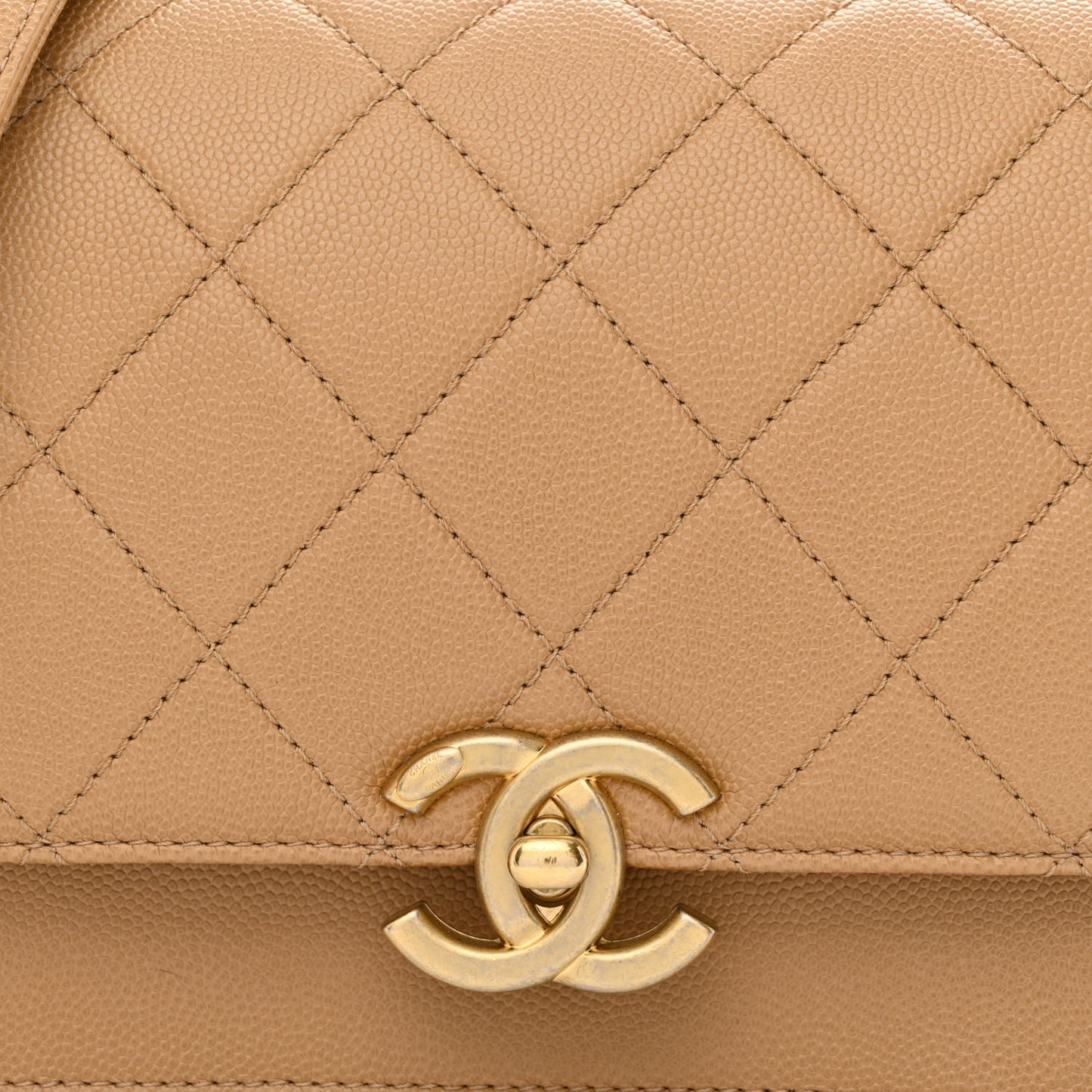 Caviar Mini Messenger Bag Beige
