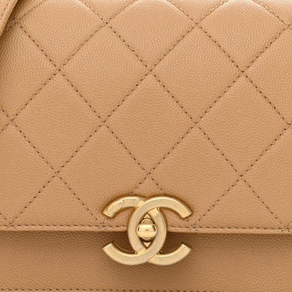 Chanel Caviar Mini Messenger Bag Beige 8 of 12
