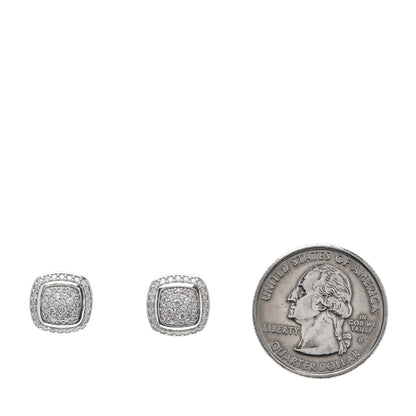 David Yurman Sterling Silver Diamond 7mm Pave Albion Earrings 2 of 4