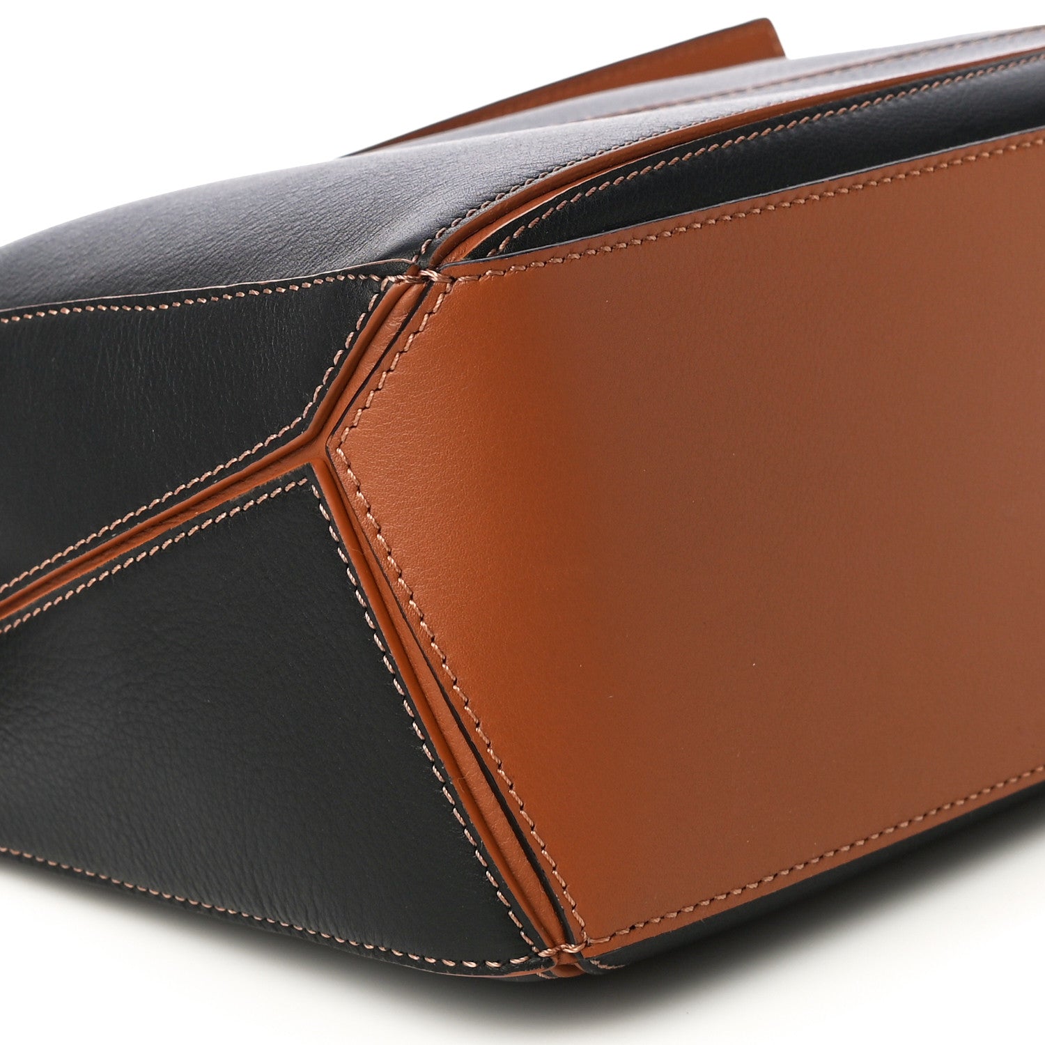 Loewe Calfskin Small Craft Puzzle Bag Tan Black 8 of 11