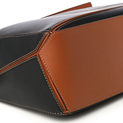 Loewe Calfskin Small Craft Puzzle Bag Tan Black 8 of 11