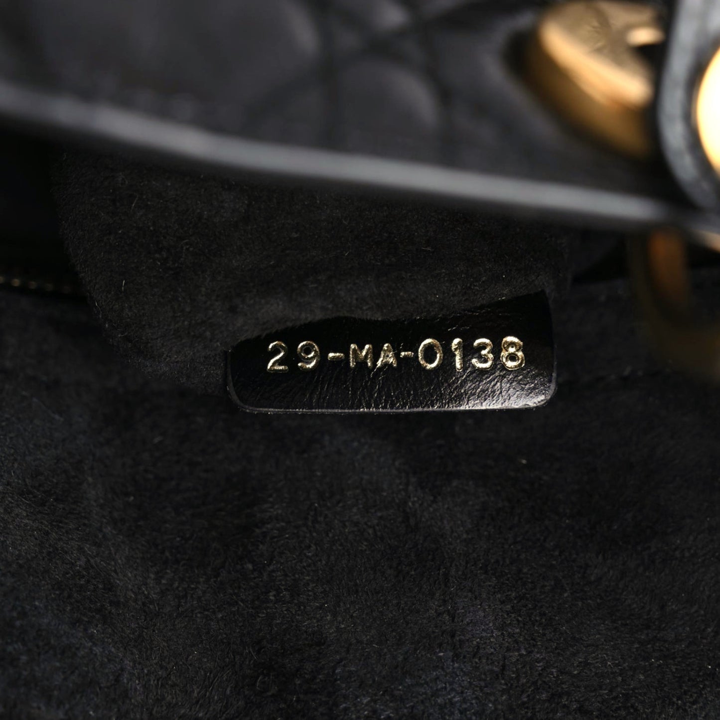 Crinkled Patent Cannage Small Lucky Badges My Lady Dior Black