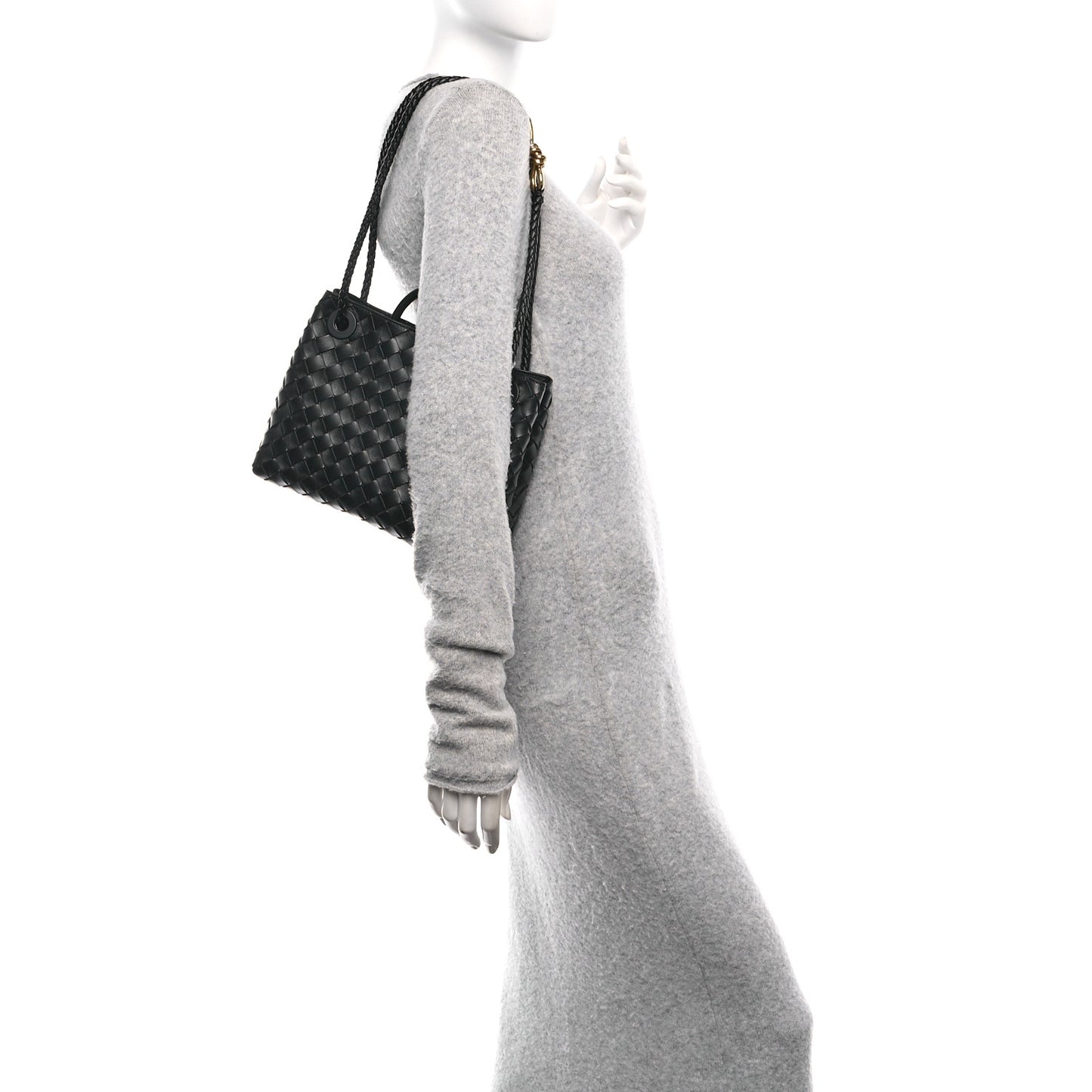 Nappa Intrecciato Small Andiamo Shoulder Bag Black