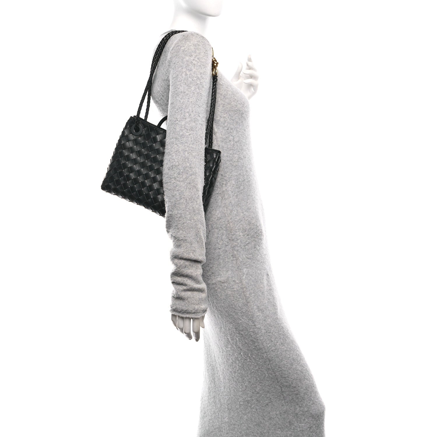 Bottega Veneta Nappa Intrecciato Small Andiamo Shoulder Bag Black 2 of 10