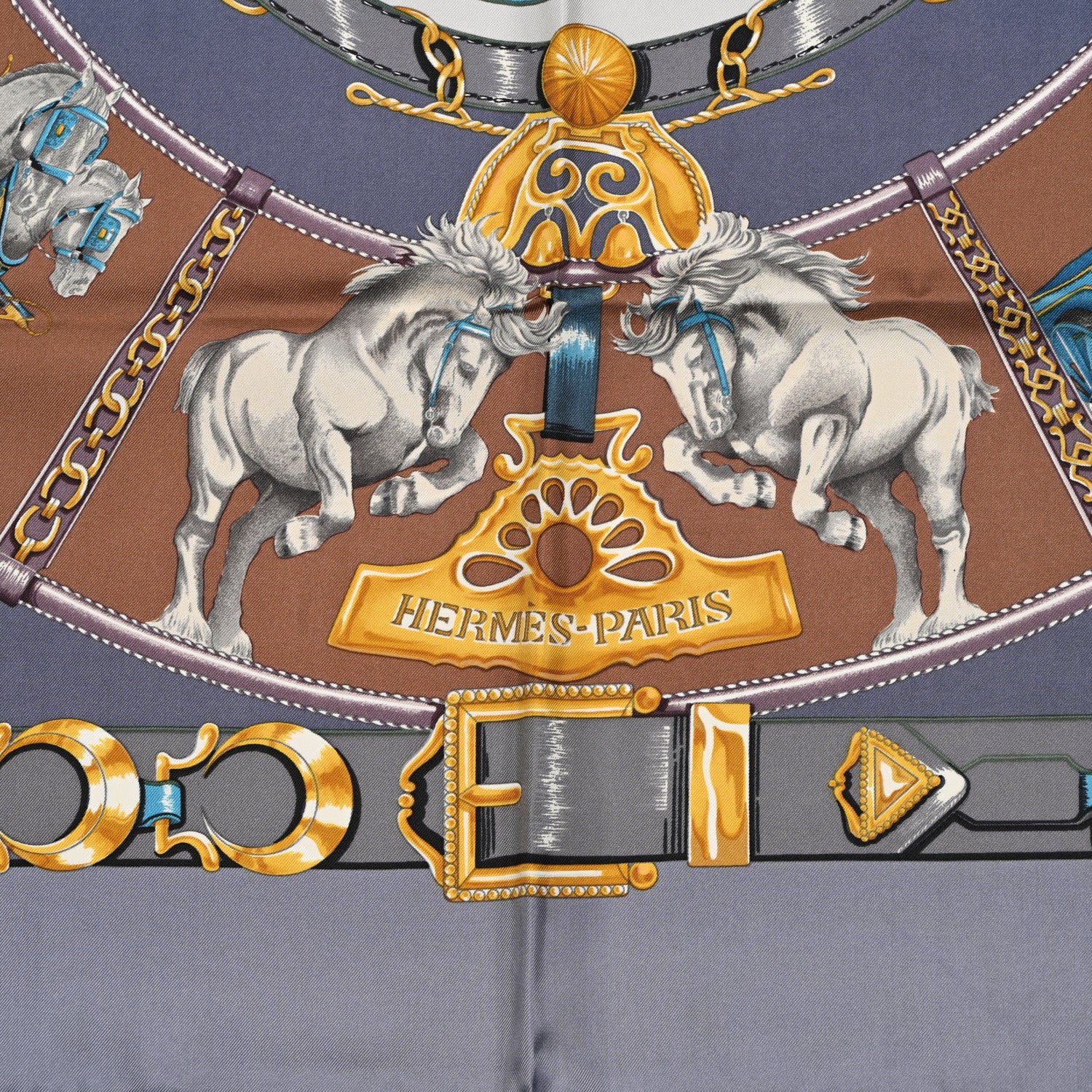 Hermes Silk Chevaux De Trait Scarf 90 2 of 5
