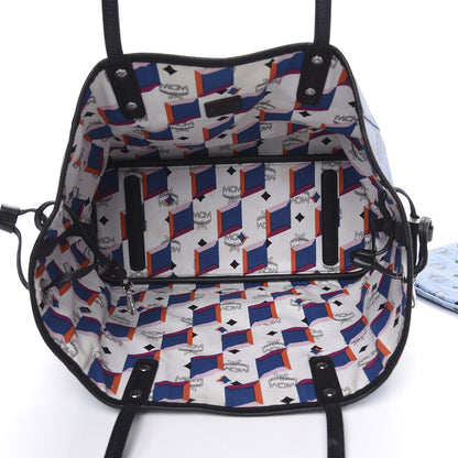 MCM Visetos Medium Project Reversible Shopper Tote Blue 7 of 18