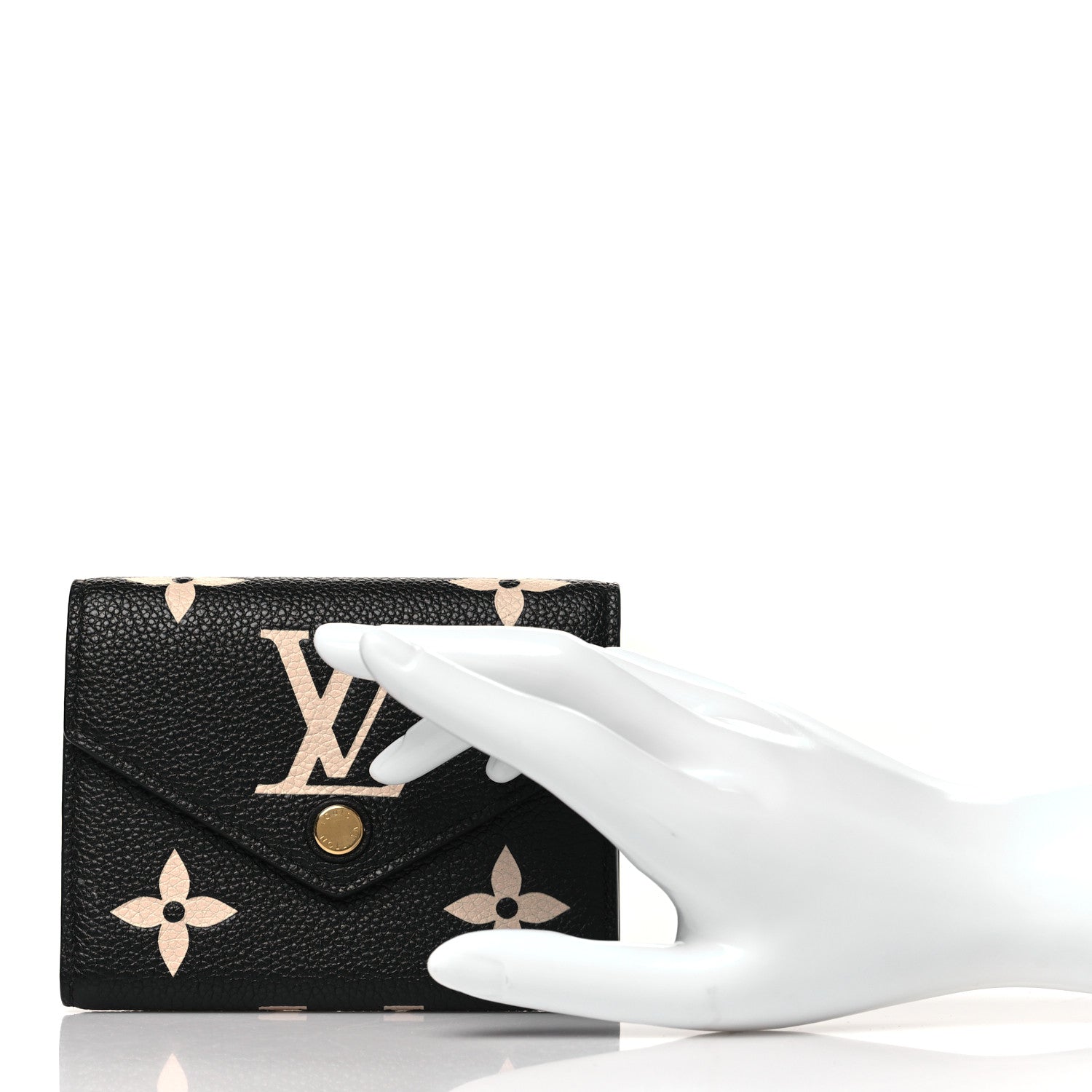 Louis Vuitton Empreinte Monogram Giant Victorine Wallet Black Beige 2 of 8