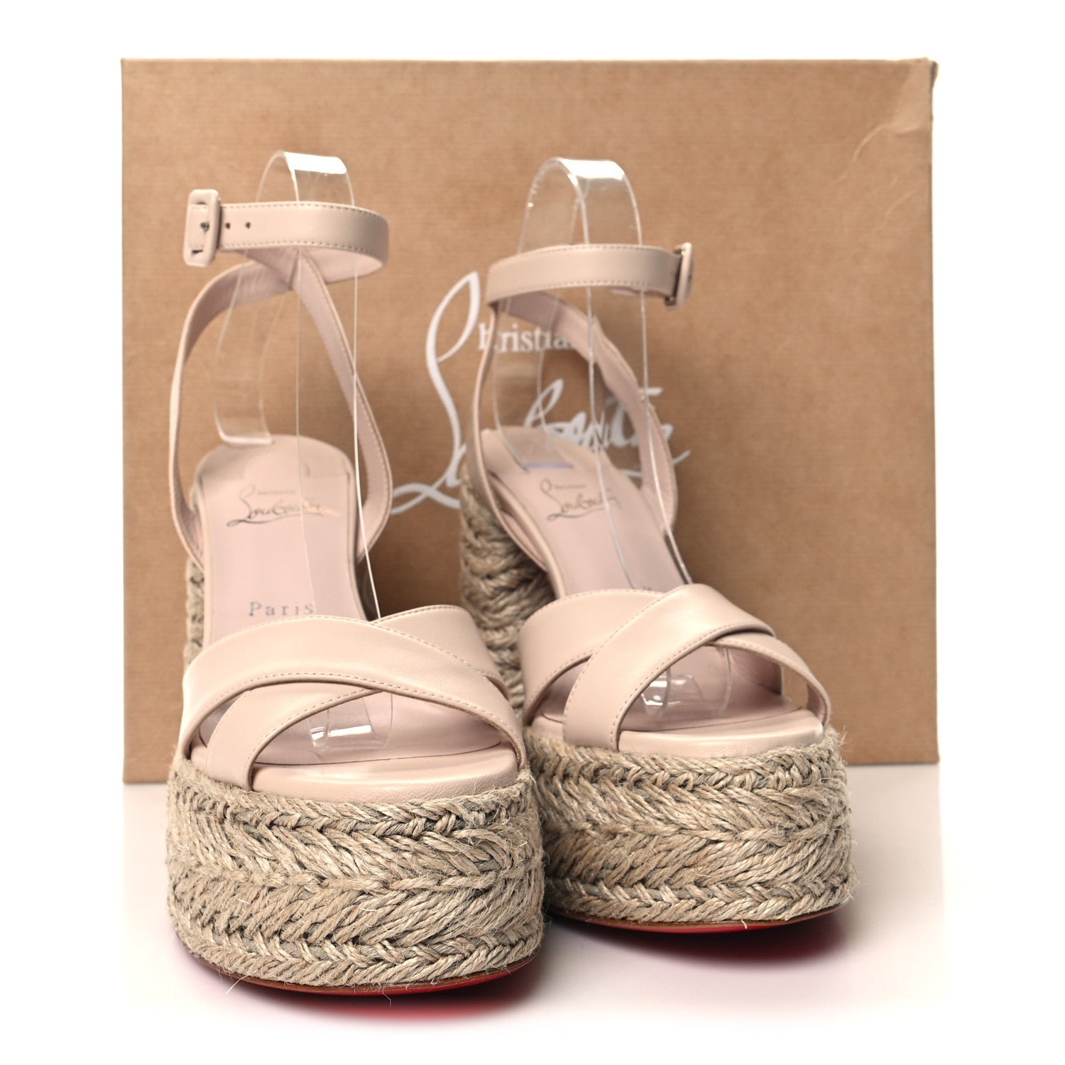 Christian Louboutin Goatskin Super Mariza 130 Espadrille Sandals 39 Leche Natural 8 of 8