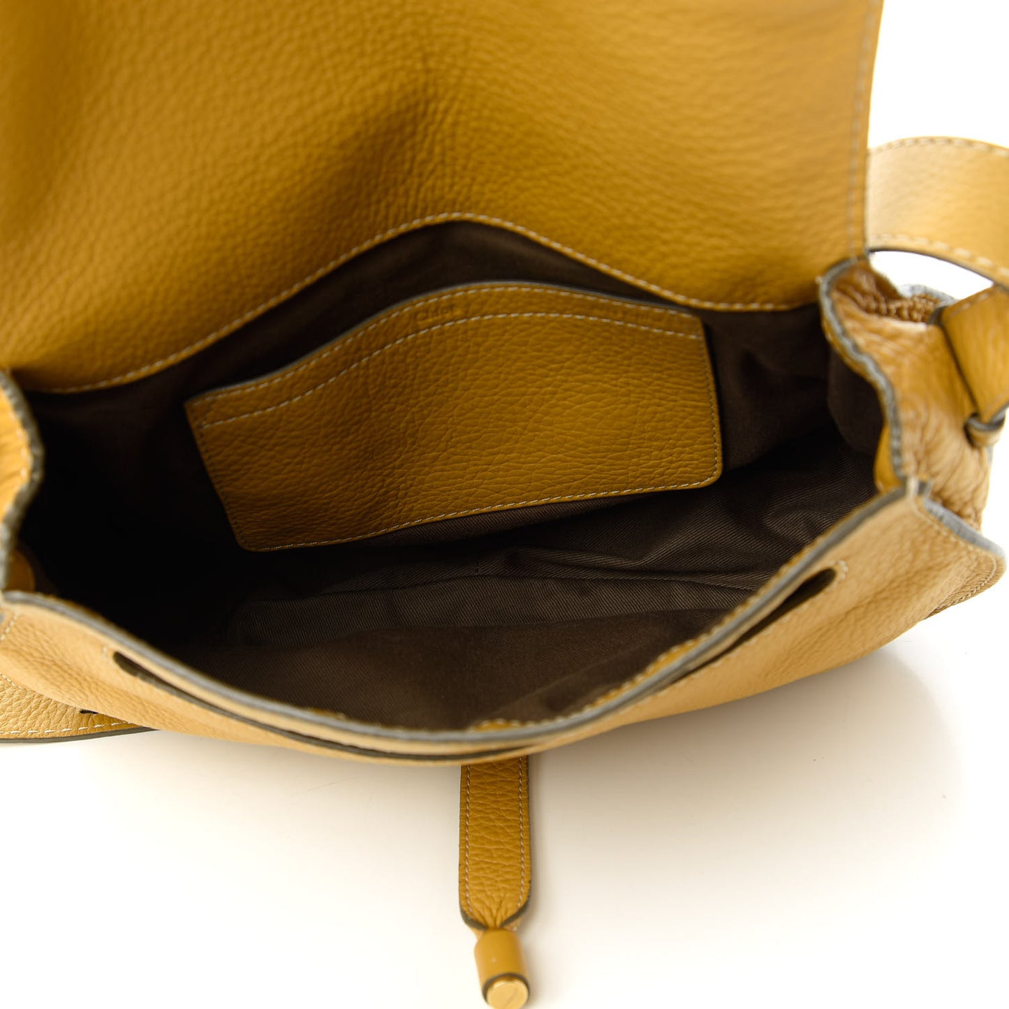 Calfskin Medium Marcie Round Crossbody Bag Curry Yellow