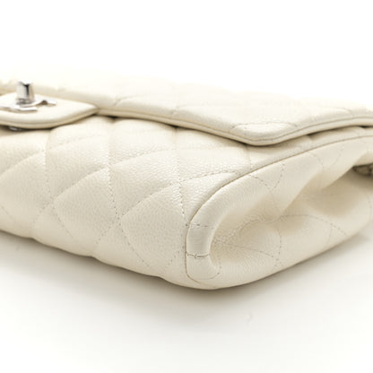 Chanel Pearly Caviar Quilted Clutch With Chain Flap Dark White 10 of 11