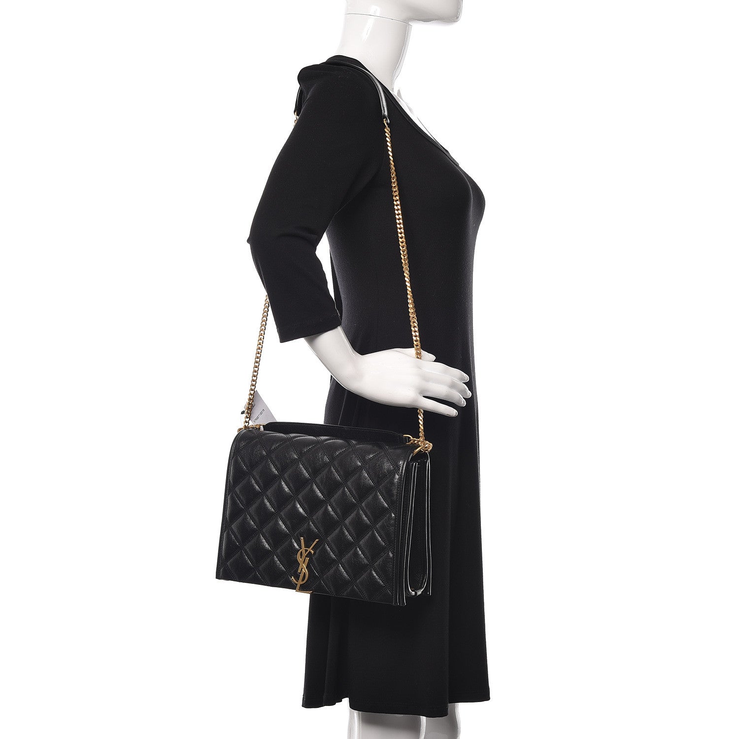 Saint Laurent Lambskin Quilted Small Becky Chain Bag Black 2 of 11