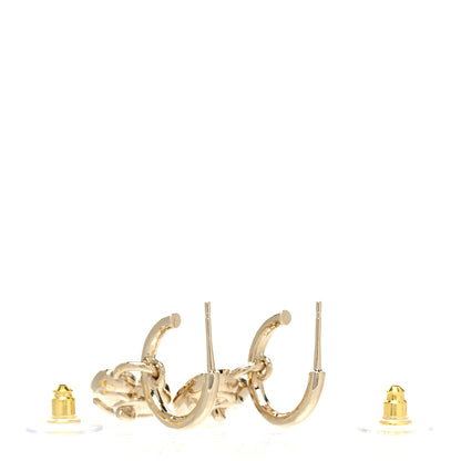 Chanel Metal CC Heart Turnlock Drop Earrings Gold 3 of 5