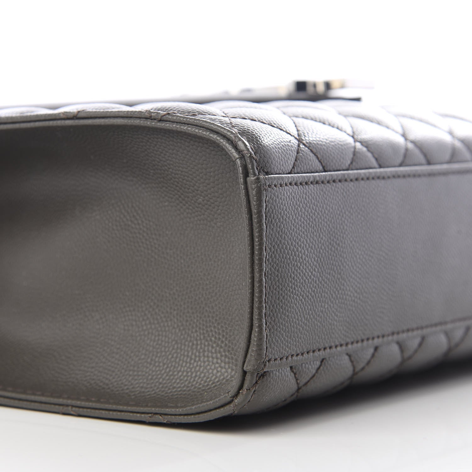 Saint Laurent Grain De Poudre Textured Mixed Matelasse Large Triquilt Monogram Satchel Earth 5 of 8