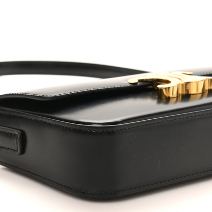 Celine Shiny Calfskin Triomphe Shoulder Bag Black 8 of 9