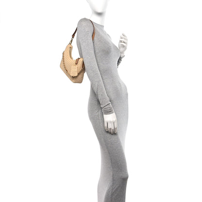 Prada Yarn Raffia Effect Crochet Mini Re-Edition 2000 Shoulder Bag Naturale 2 of 13