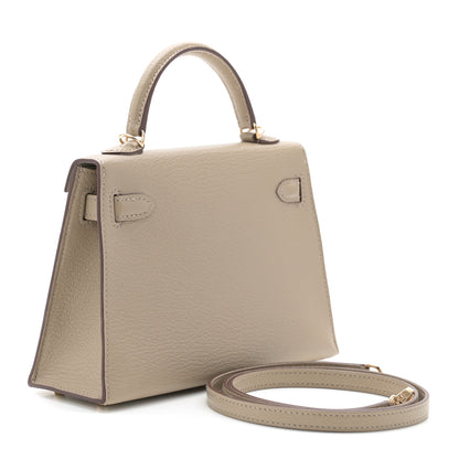 Hermes Chevre Mysore Horseshoe Mini Kelly Sellier 20 Gris Tourterelle Gris Perle 3 of 11