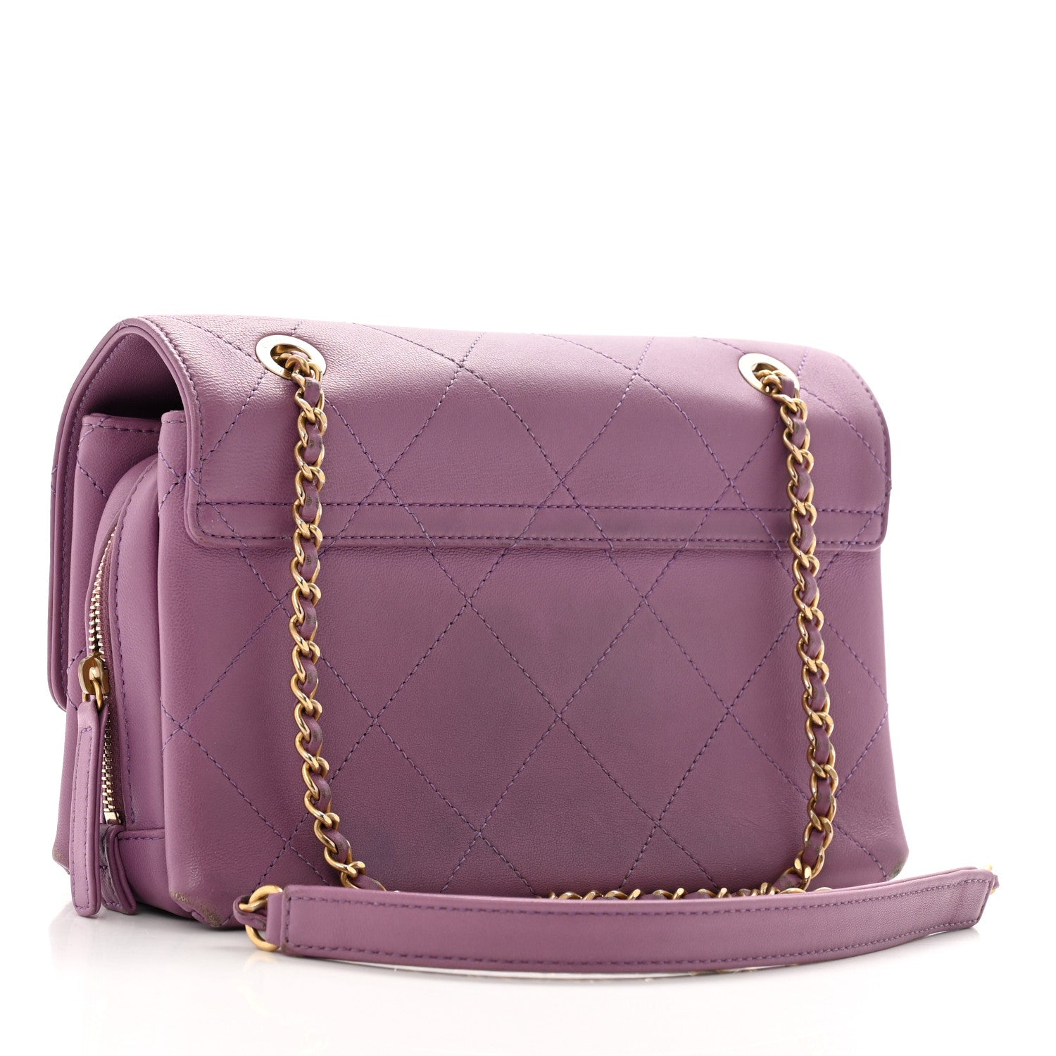 Chanel Lambskin Sleek And Chic Flap Purple 2 of 13