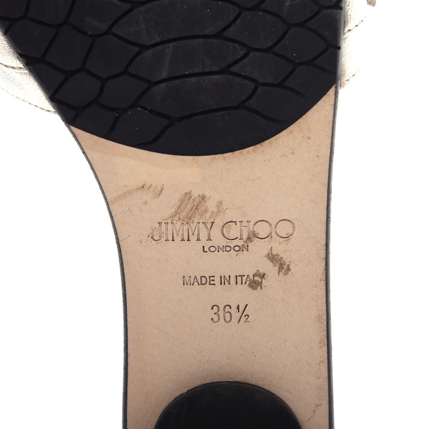 Jimmy Choo Metallic Nappa Granger 173 Flat Sandals 36.5 Silver Crystal 9 of 10