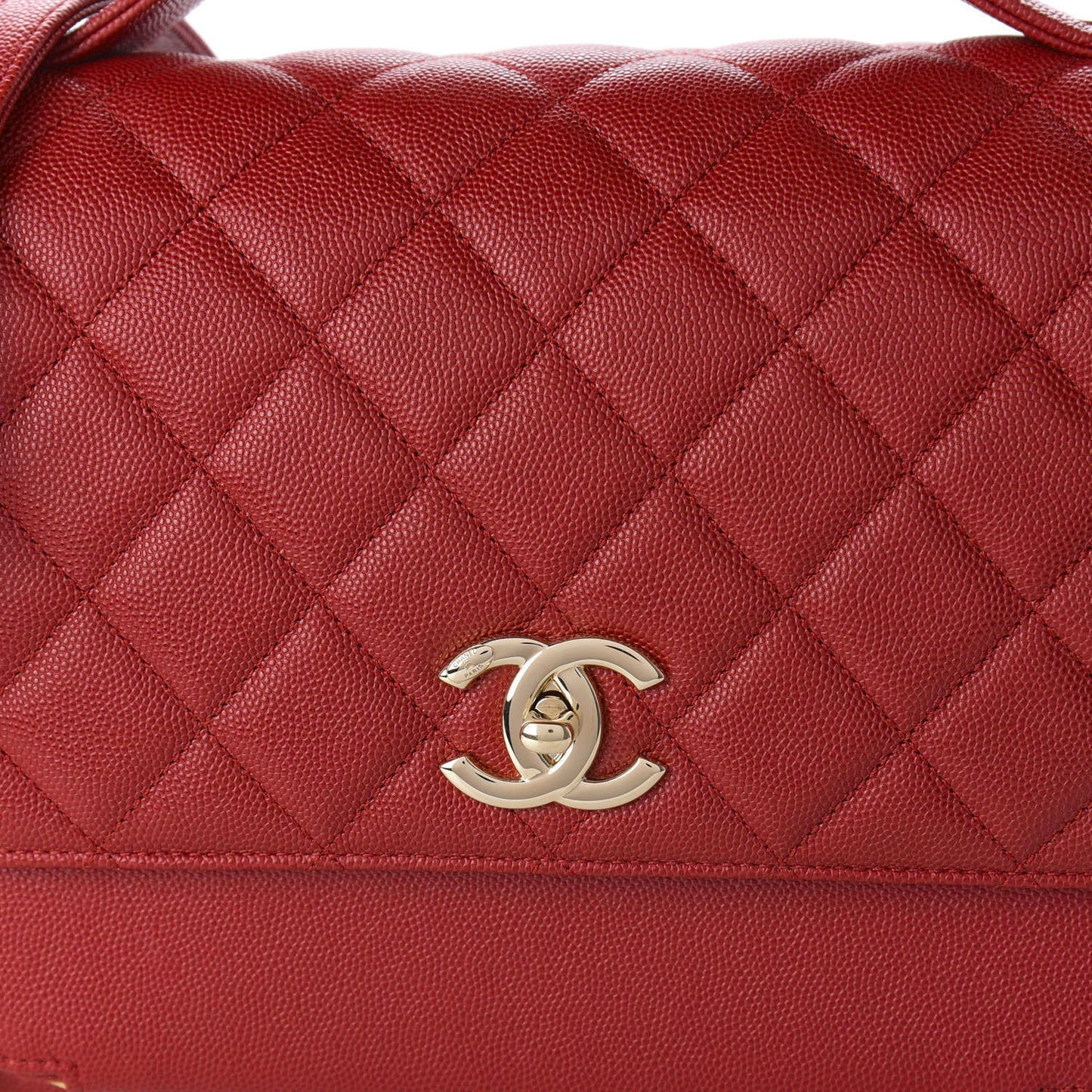 Caviar Quilted Large Business Affinity Flap Red