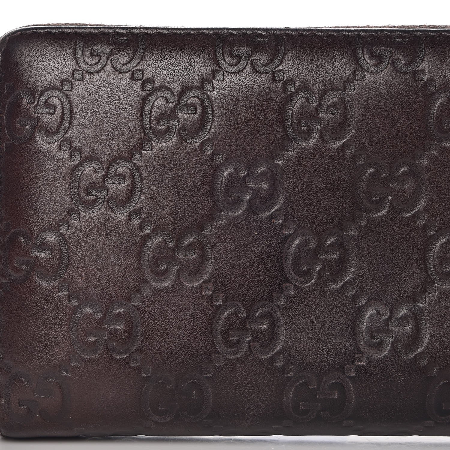 Gucci Guccissima Margaux Calfskin Metal Bar Zip Around Wallet Chocolate 9 of 11